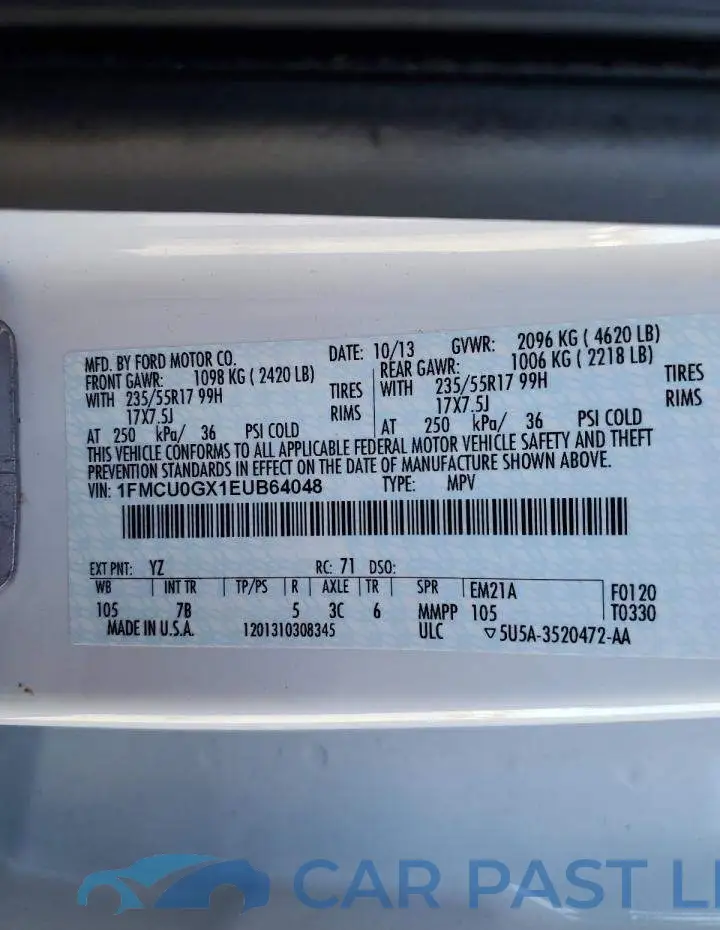 1FMCU0GX1EUB64048# 13