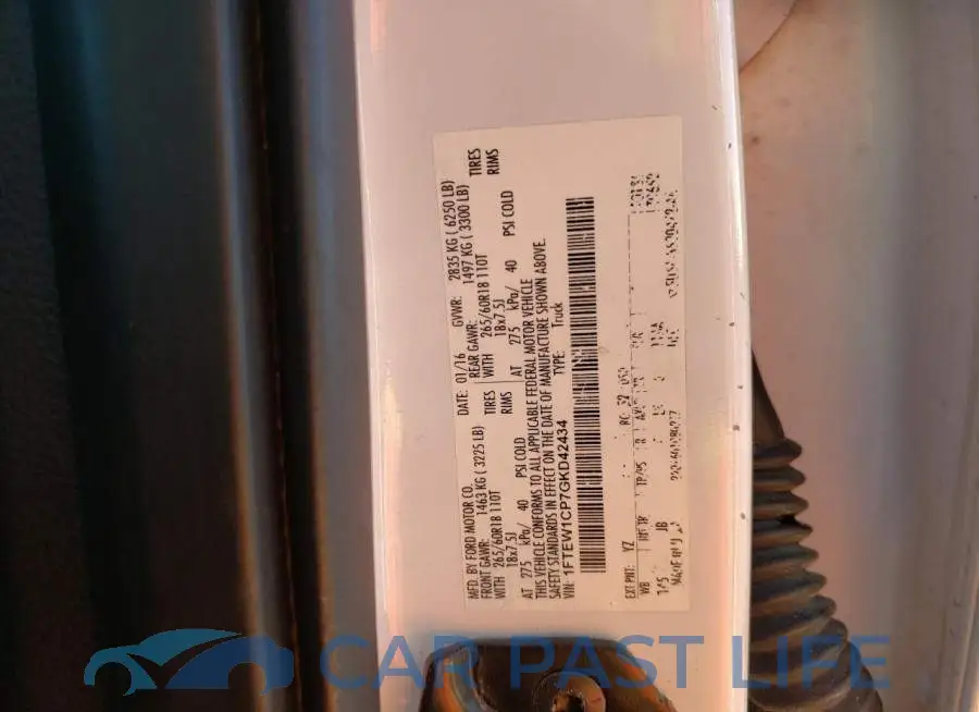 1FTEW1CP7GKD42434# 12