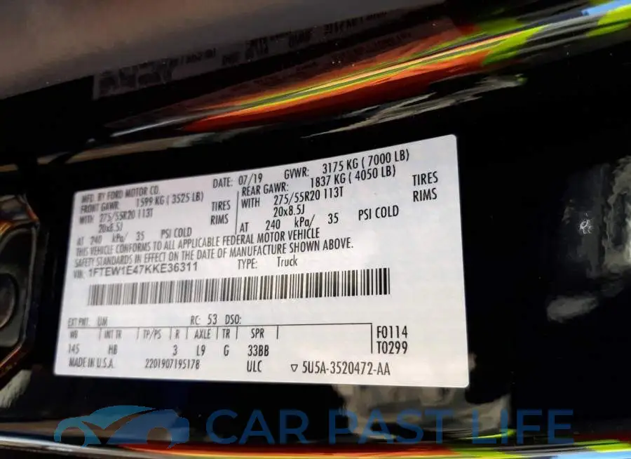 1FTEW1E47KKE36311# 12