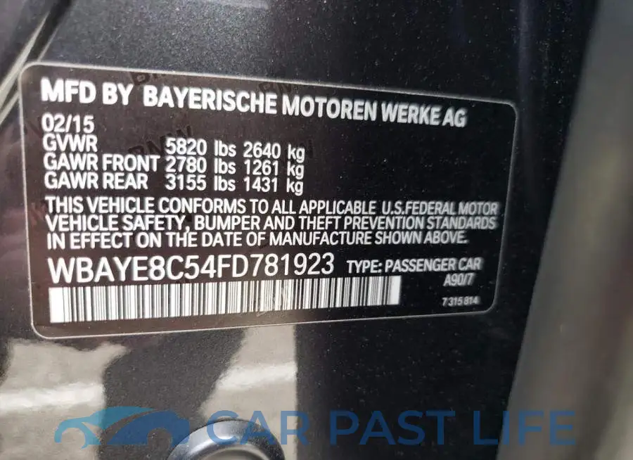 WBAYE8C54FD781923# 12