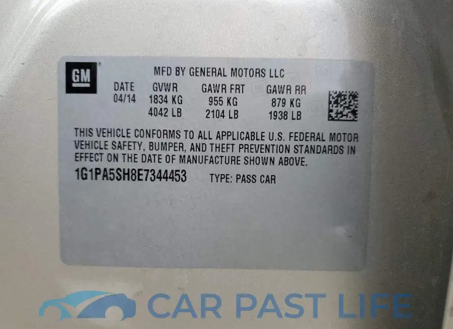 1G1PA5SH8E7344453# 12