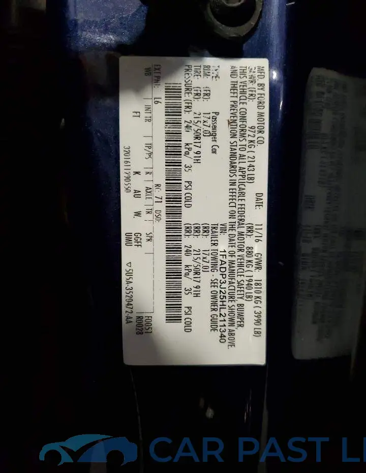 1FADP3J25HL211340# 12