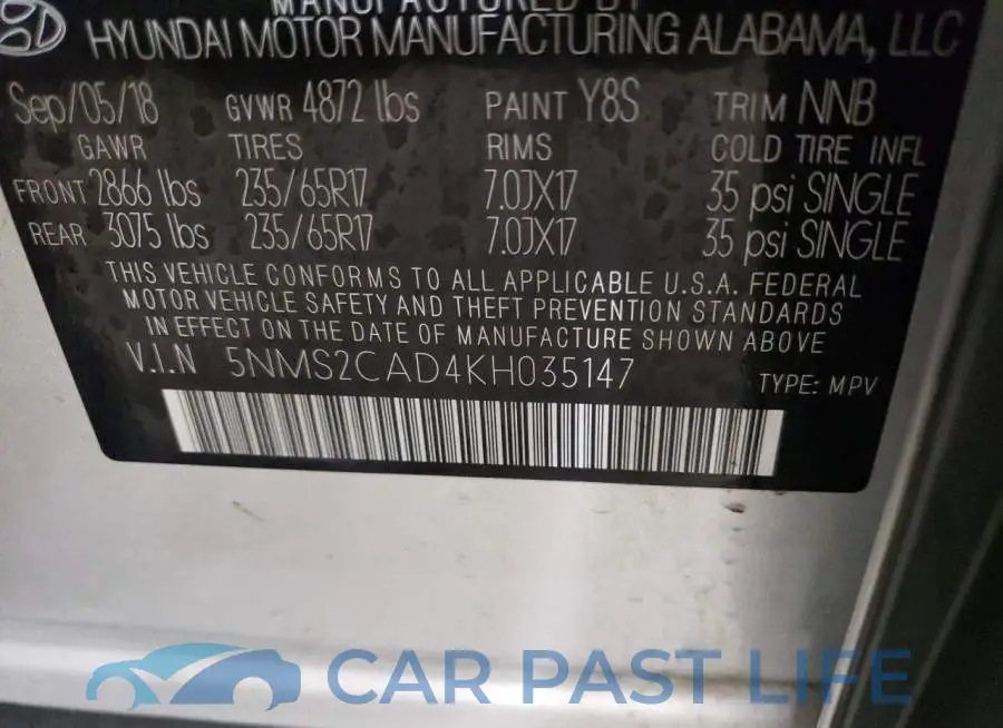 5NMS2CAD4KH035147# 13