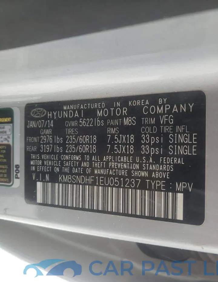 KM8SNDHF1EU051237# 13