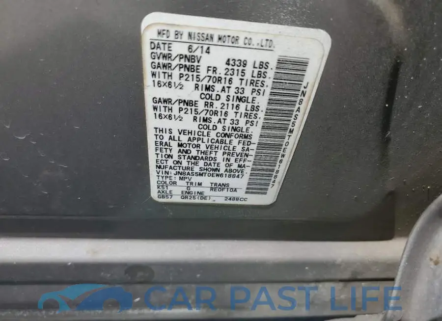 JN8AS5MT0EW618847# 13
