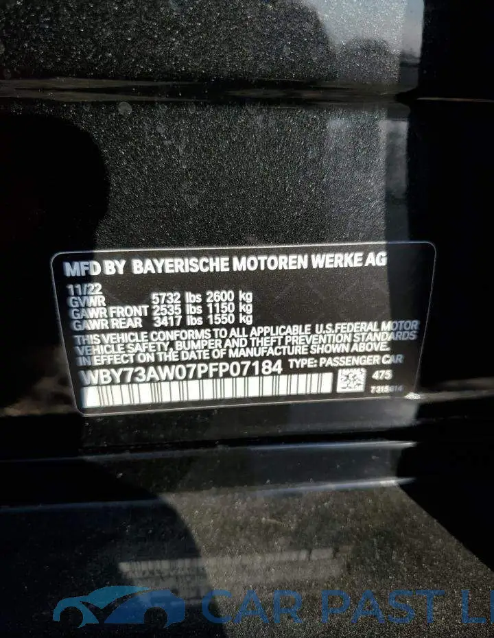WBY73AW07PFP07184# 13