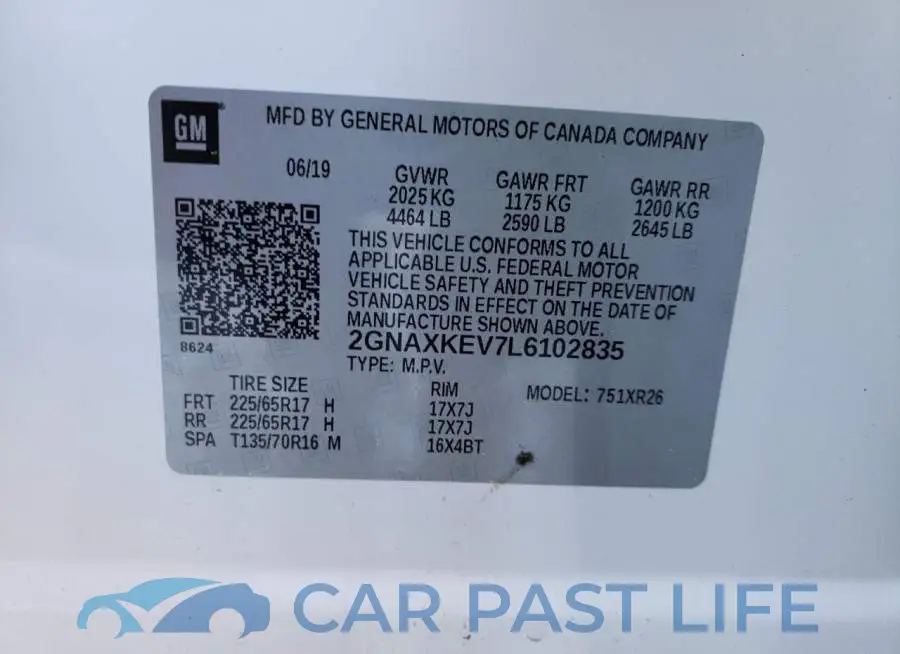 2GNAXKEV7L6102835# 13