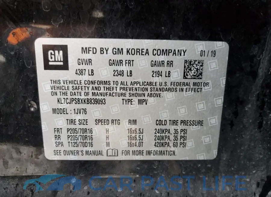 KL7CJPSBXKB839093# 12