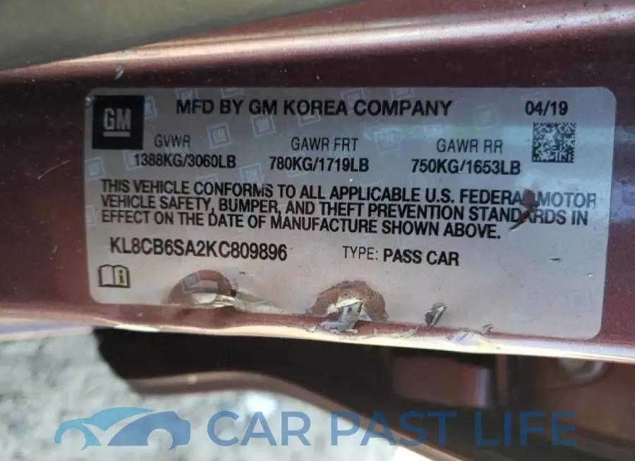 KL8CB6SA2KC809896# 12
