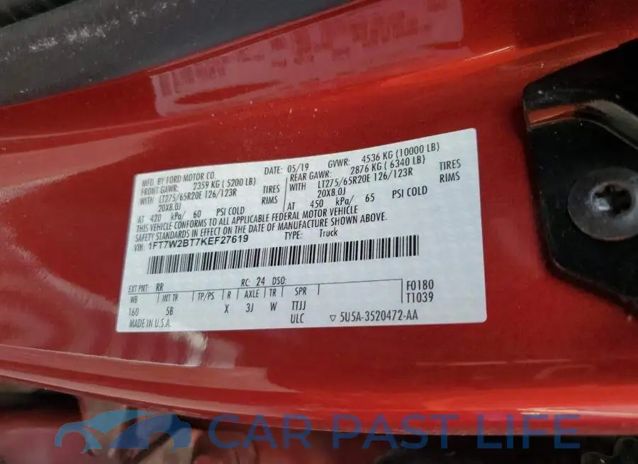 1FT7W2BT7KEF27619# 12