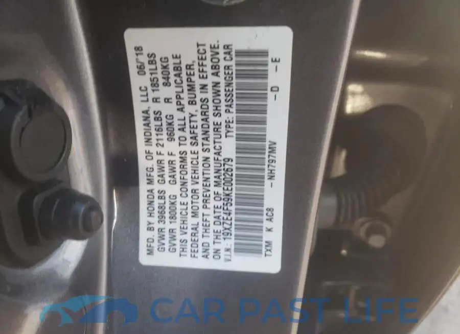 19XZE4F59KE002679# 12