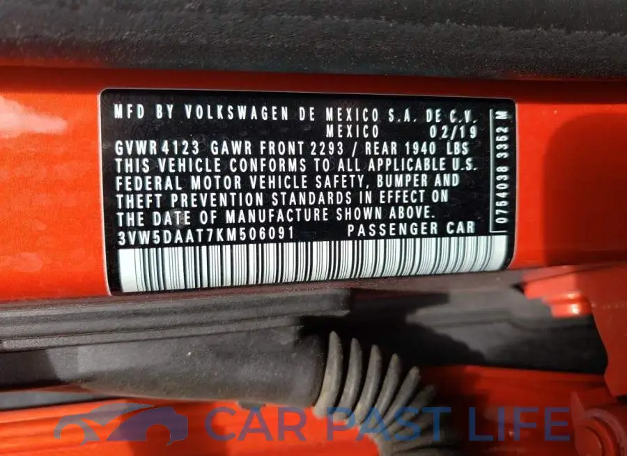 3VW5DAAT7KM506091# 13