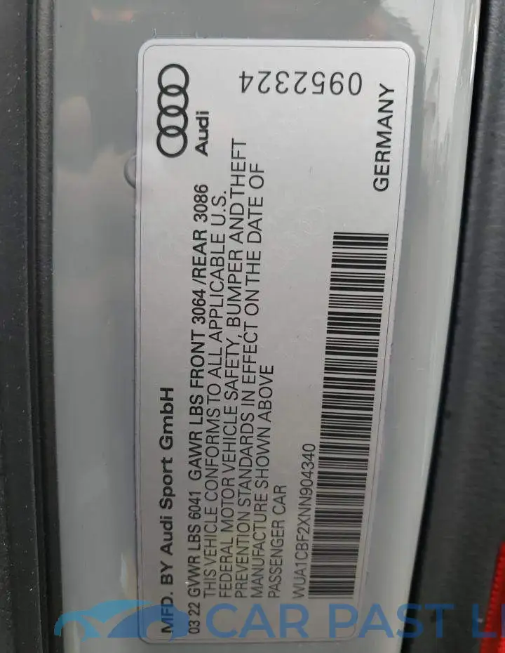 WUA1CBF2XNN904340# 12