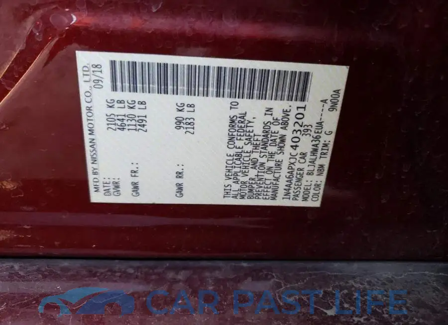 1N4AA6APXJC403201# 12