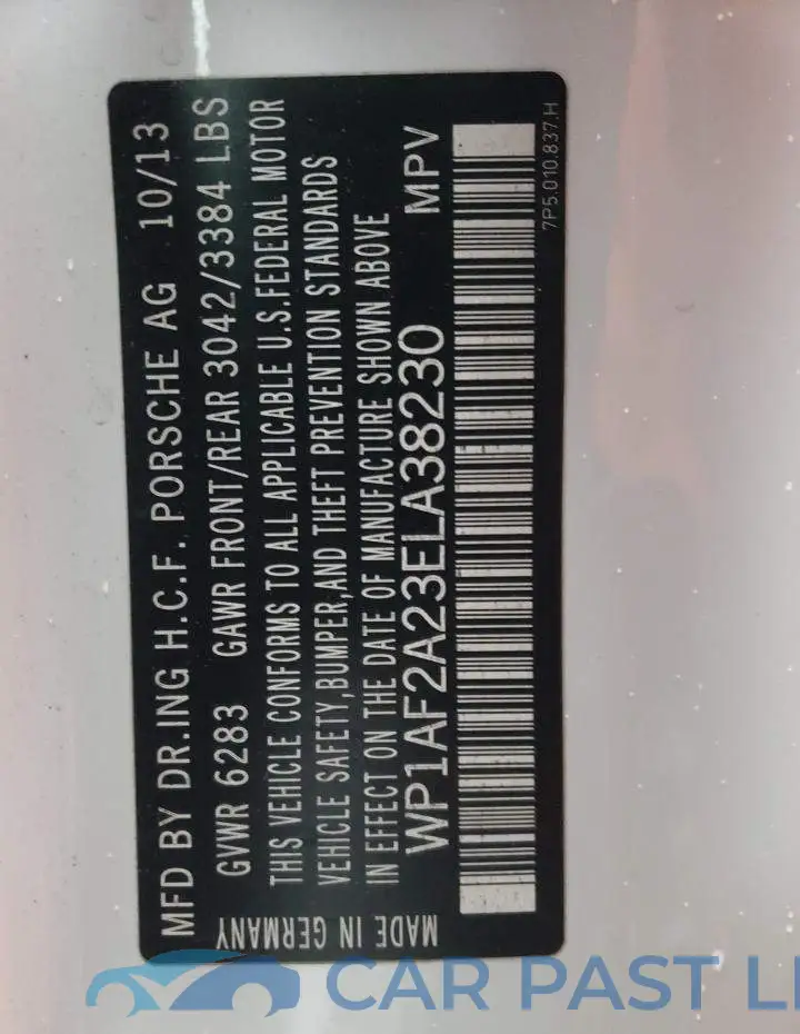 WP1AF2A23ELA38230# 13