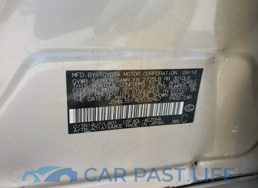 JTHBL5EF9E5132967# 12