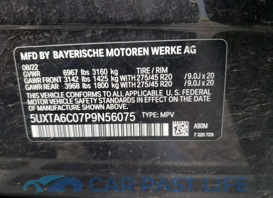 5UXTA6C07P9N56075# 13