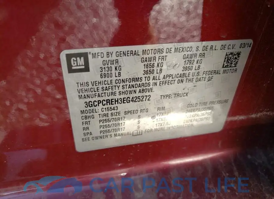 3GCPCREH3EG425272# 12