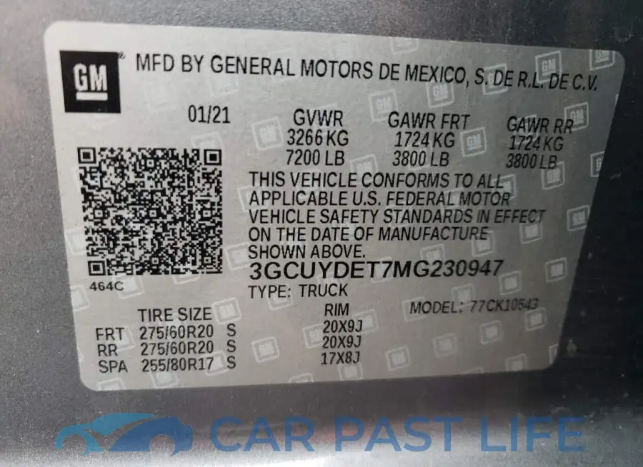 3GCUYDET7MG230947# 13