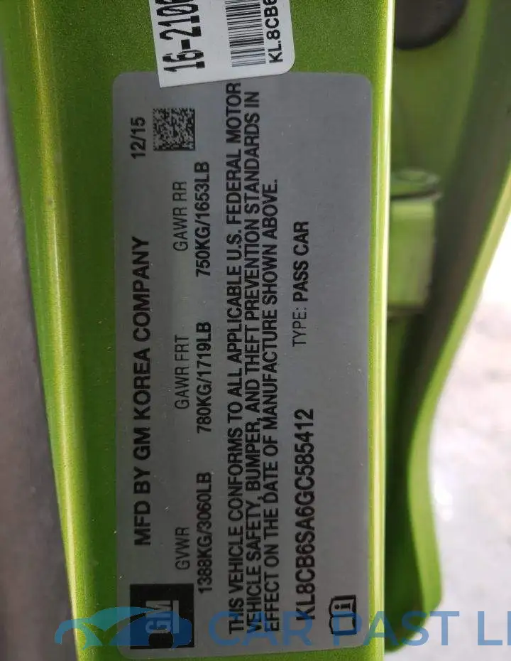 KL8CB6SA6GC585412# 12