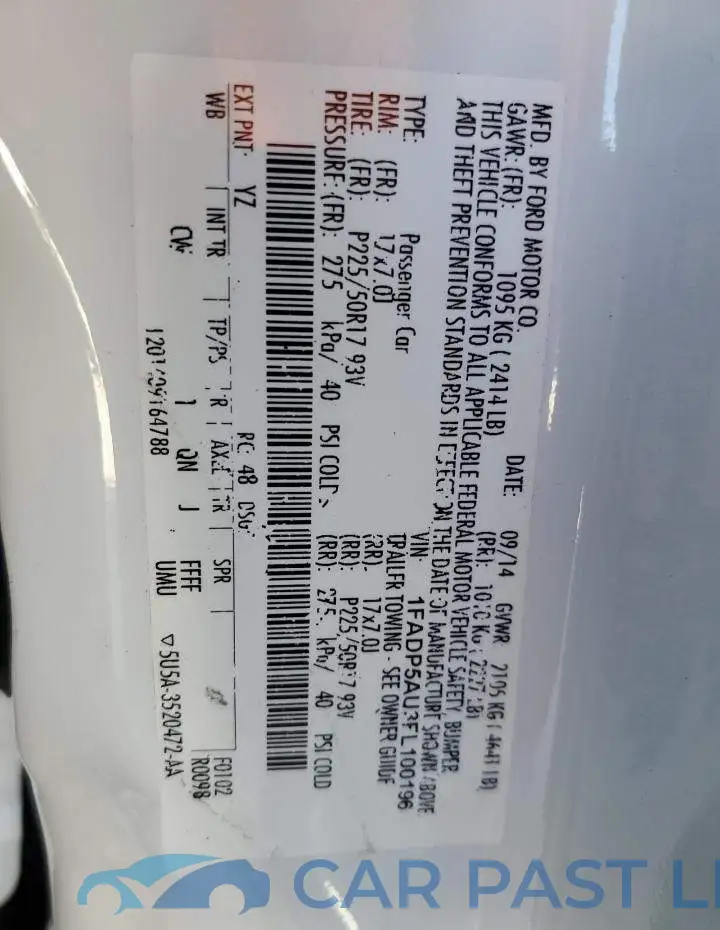 1FADP5AU3FL100196# 12