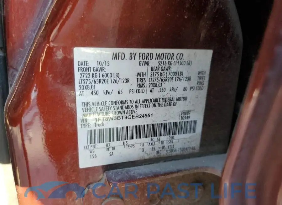 1FT8W3BT9GEB24551# 13