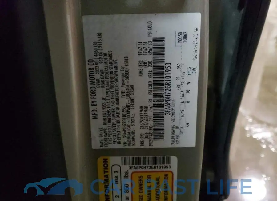 3FA6P0H72GR101953# 12