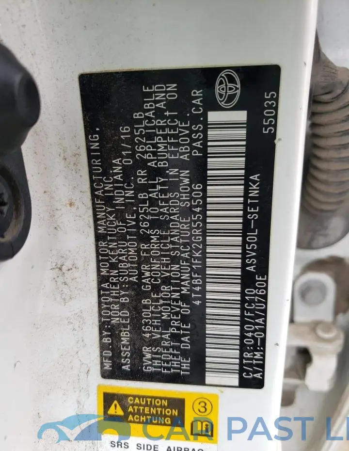 4T4BF1FK2GR554506# 13