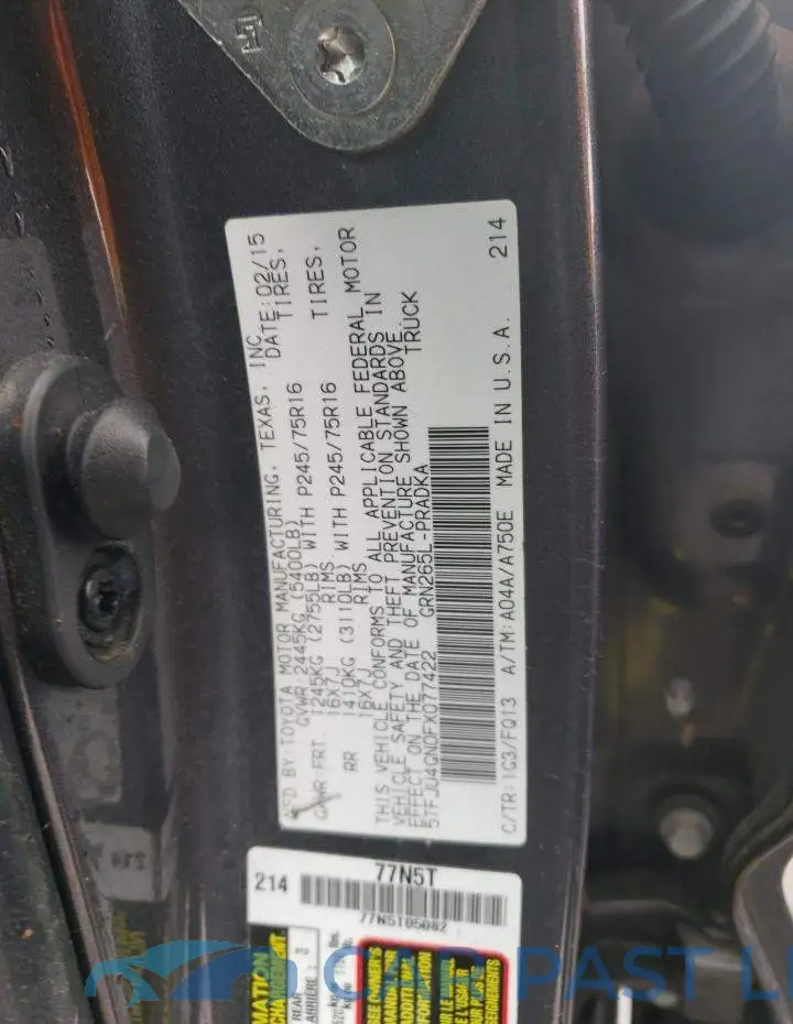 5TFJU4GN0FX077422# 12