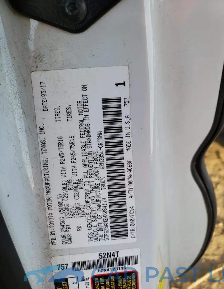 5TFSZ5AN2HX084119# 12