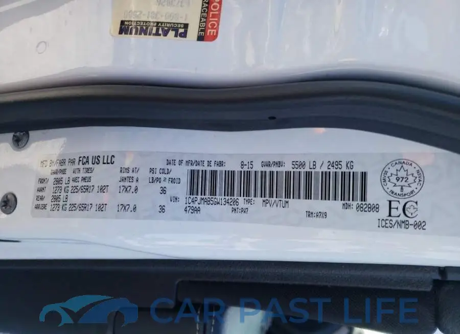 1C4PJMAB5GW134206# 14
