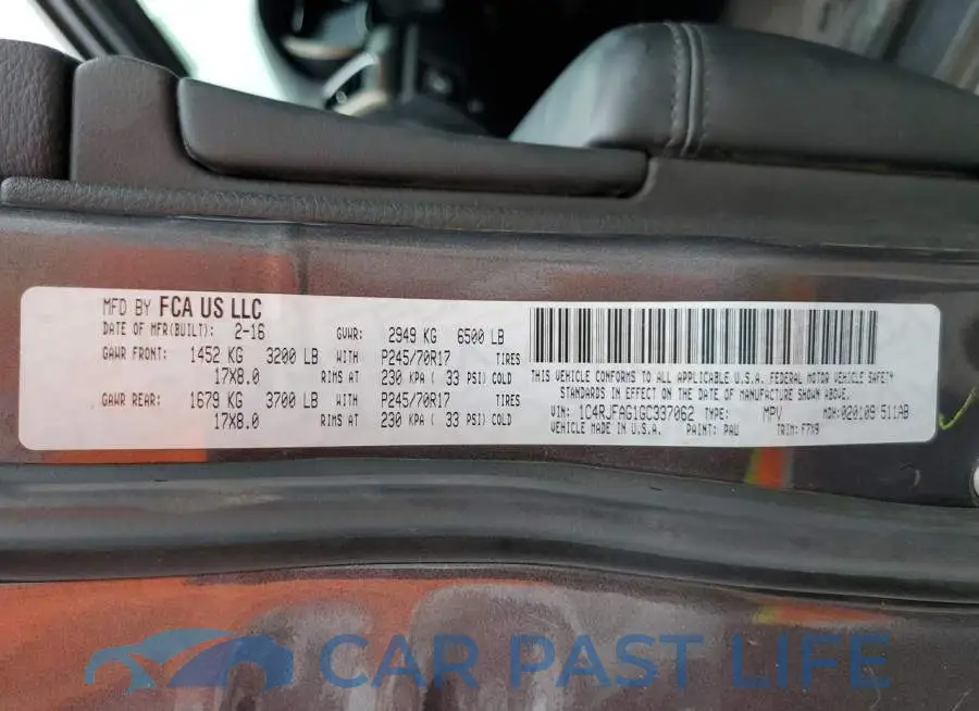 1C4RJFAG1GC337062# 13