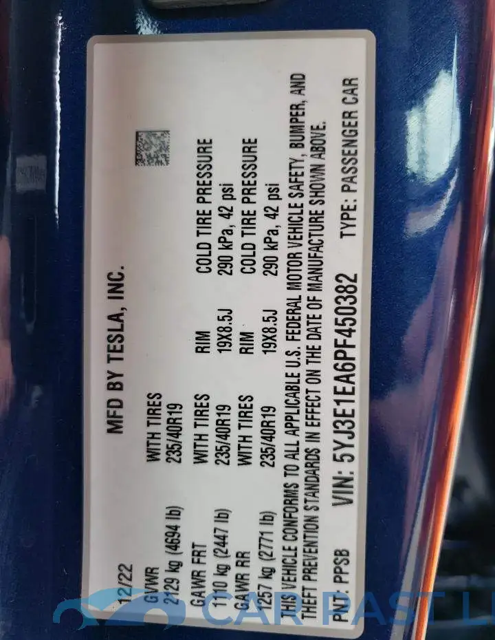 5YJ3E1EA6PF450382# 13