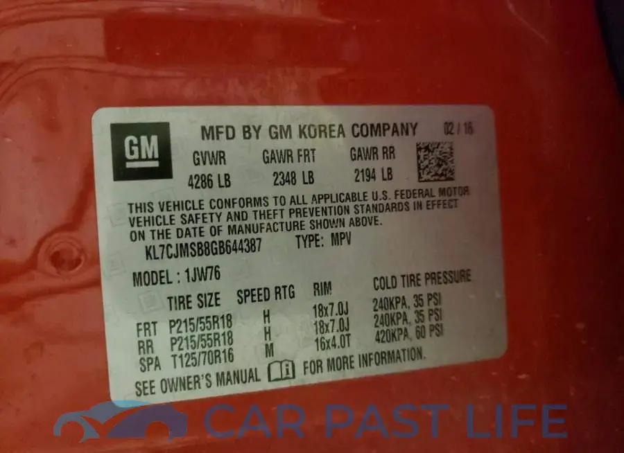 KL7CJMSB8GB644387# 13