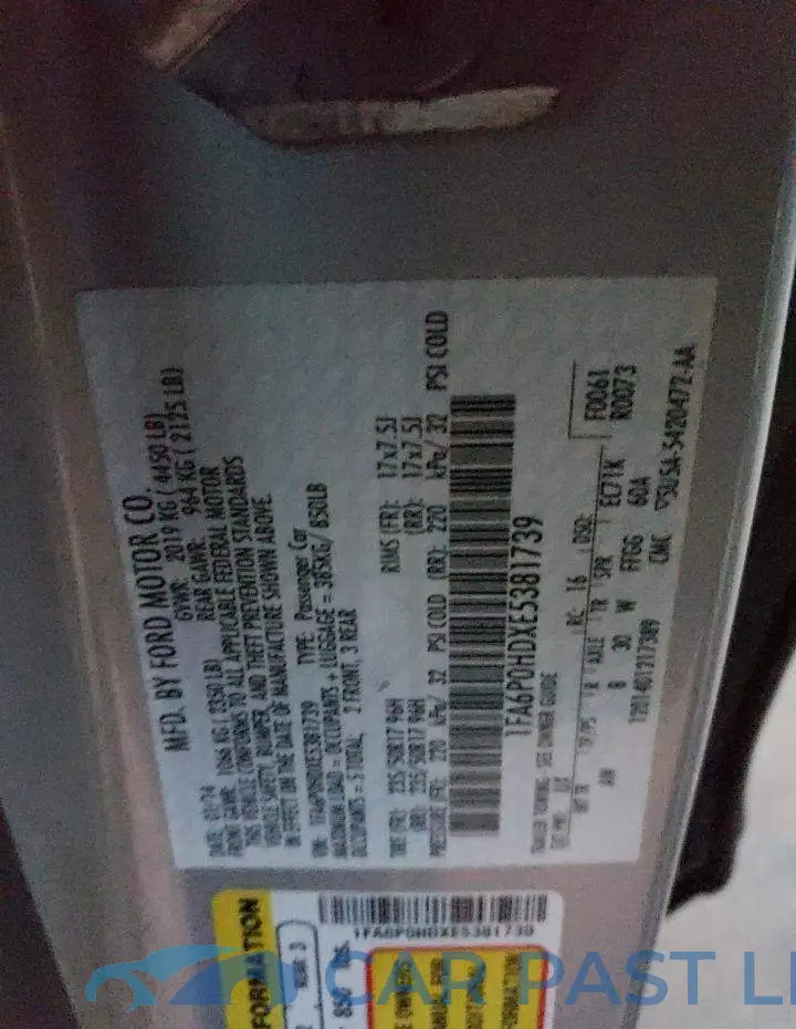 1FA6P0HDXE5381739# 12
