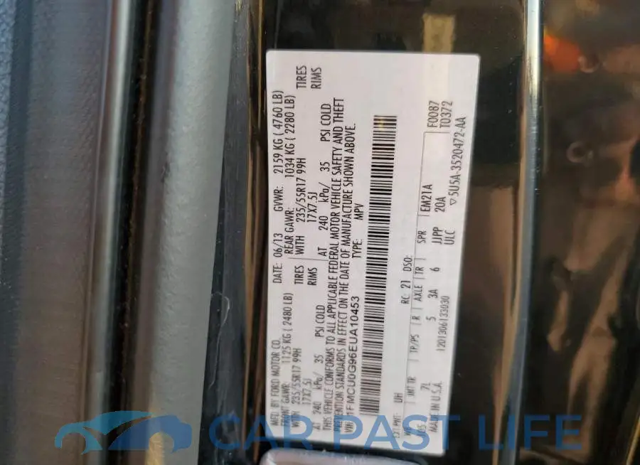 1FMCU0G96EUA10453# 13