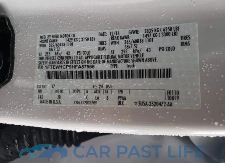 1FTEW1CP9HFA57566# 12