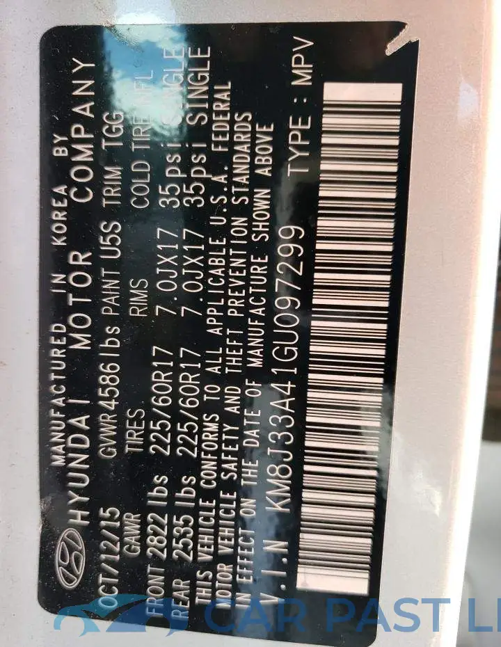 KM8J33A41GU097299# 13