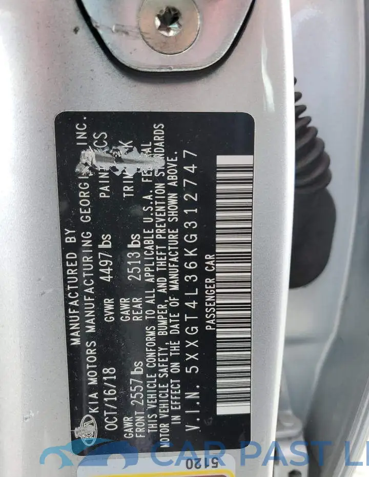 5XXGT4L36KG312747# 12