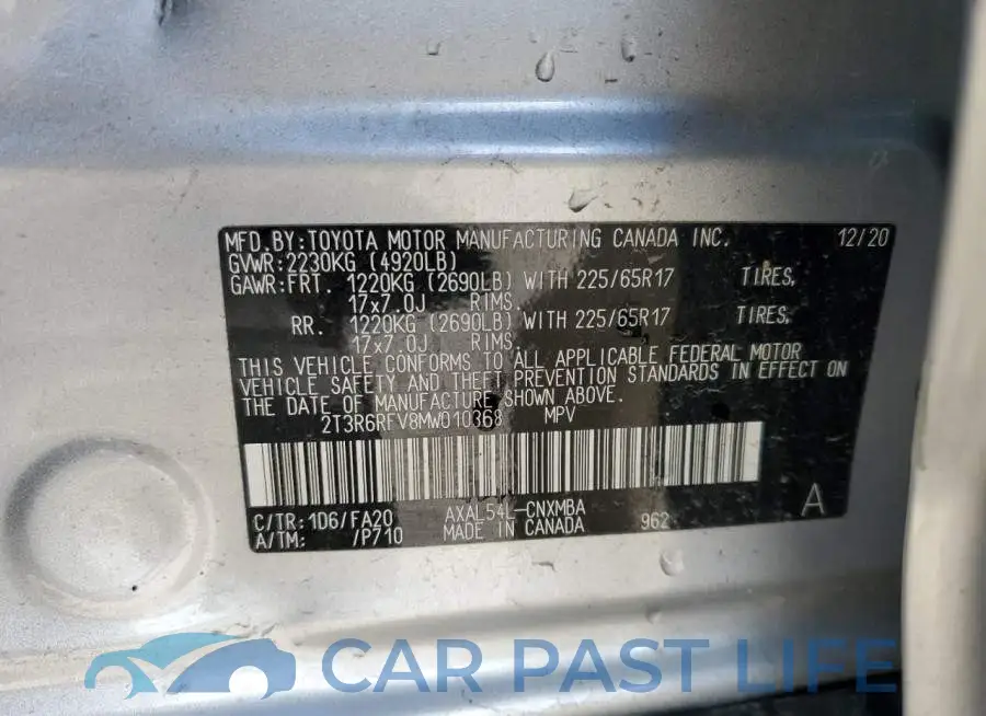 2T3R6RFV8MW010368# 12