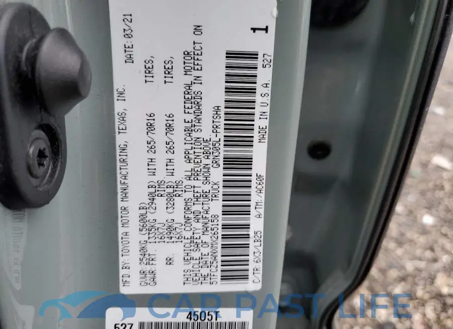 5TFCZ5ANXMX265158# 12
