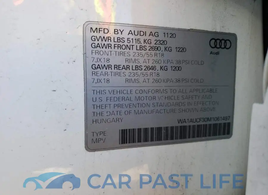 WA1AUCF30M1061497# 14