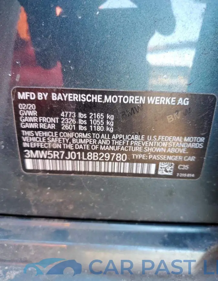 3MW5R7J01L8B29780# 12