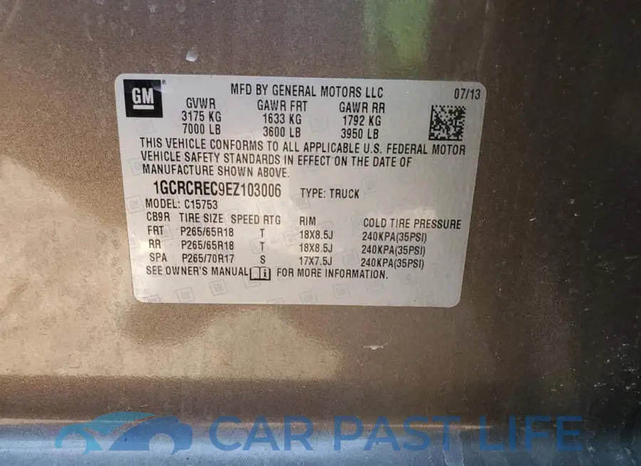 1GCRCREC9EZ103006# 12