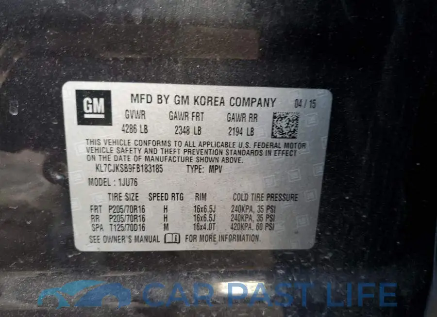 KL7CJKSB9FB183185# 12