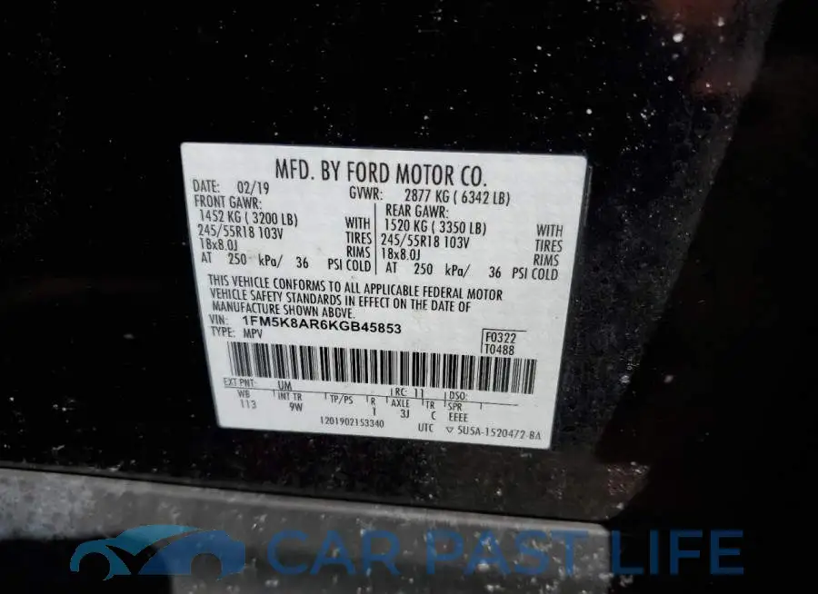 1FM5K8AR6KGB45853# 12