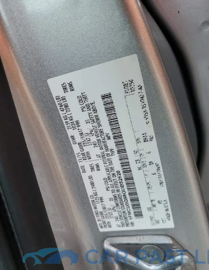 1FMCU0G98GUB52628# 12