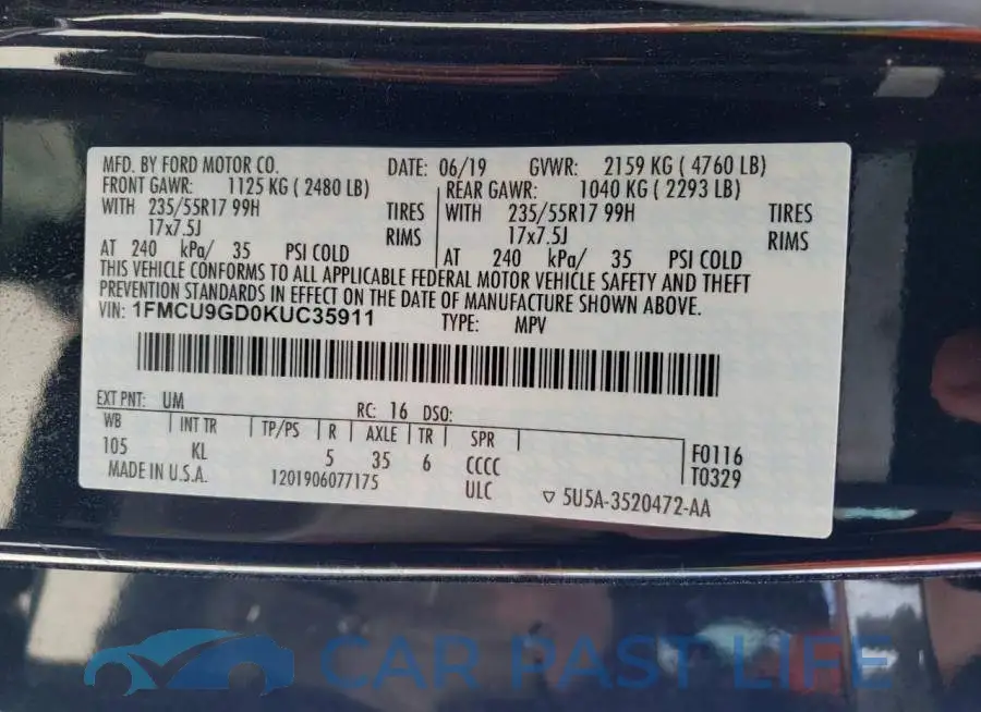 1FMCU9GD0KUC35911# 13