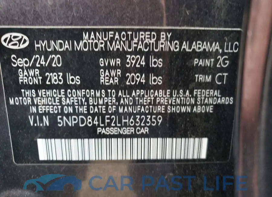 5NPD84LF2LH632359# 12