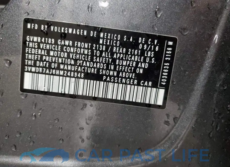 3VWDB7AJ6HM248948# 12